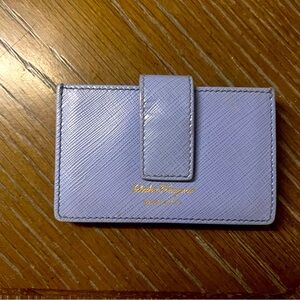 Salvatore Ferragamo credit card holder used blue